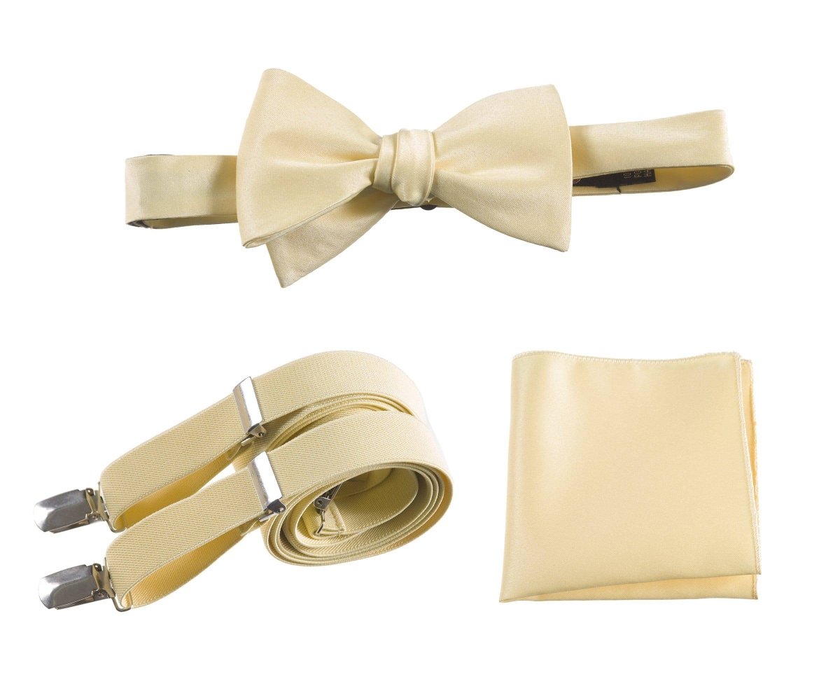 Tuxgear Inc | Men's & Boys Matching Set: Bow Tie, Suspenders & Pocket Square 