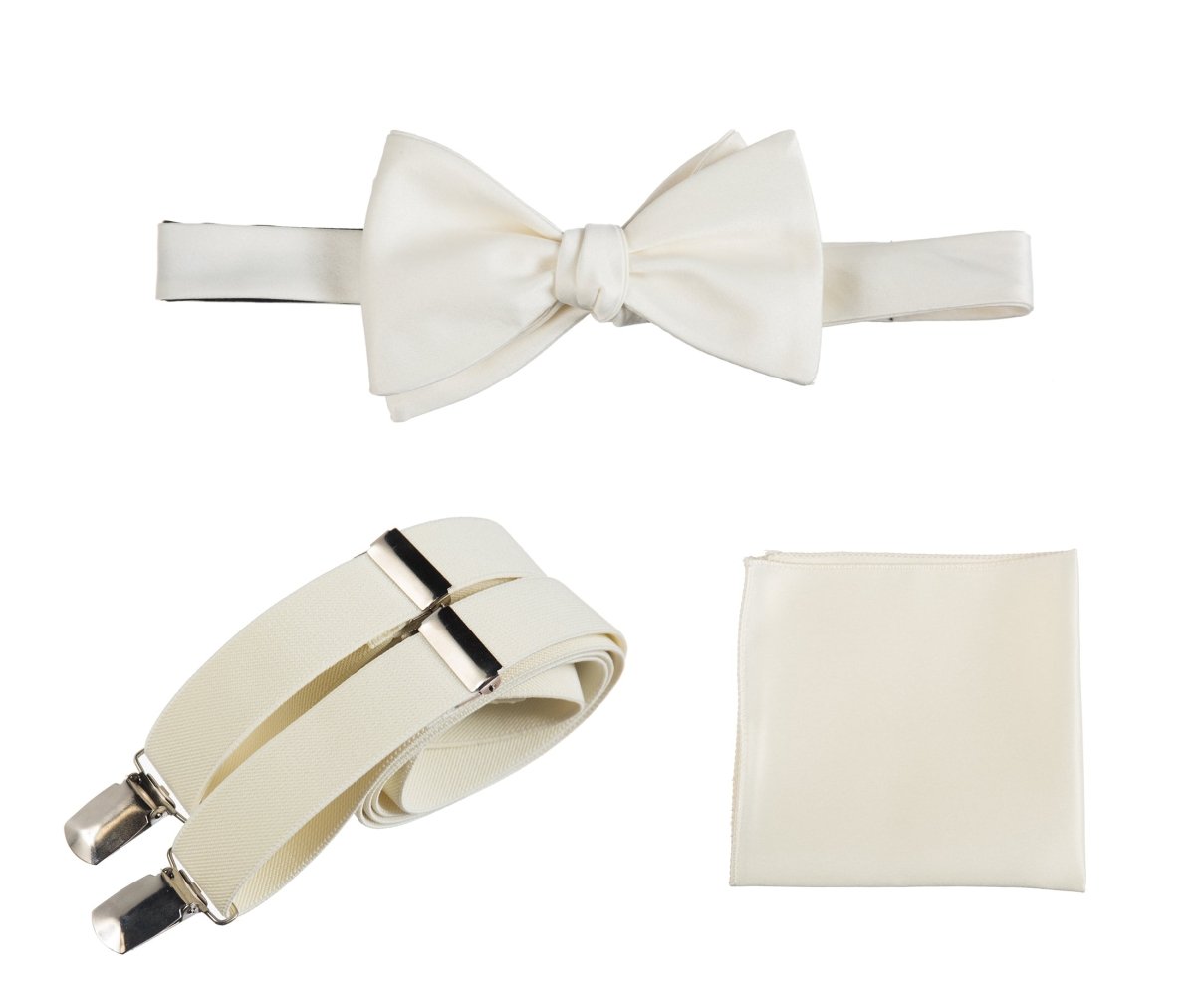 Tuxgear Inc | Men's & Boys Matching Set: Bow Tie, Suspenders & Pocket Square 