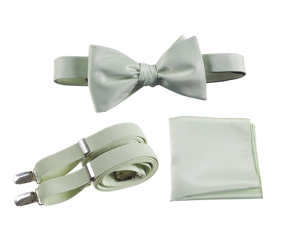 Tuxgear Inc | Men's & Boys Matching Set: Bow Tie, Suspenders & Pocket Square 