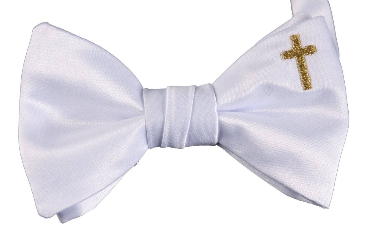 Adjustable Religious Cross Bow Tie for Boys | First Holy Communion 