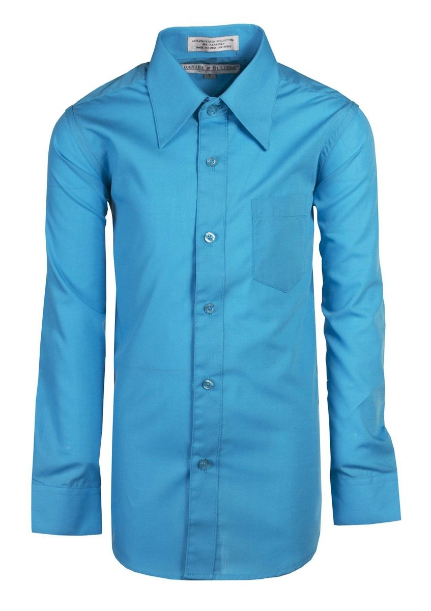 Daniel Ellissa Boys' Dress Shirt: Classic Button-Up Style in 20 Colors | Sizes 2-20 