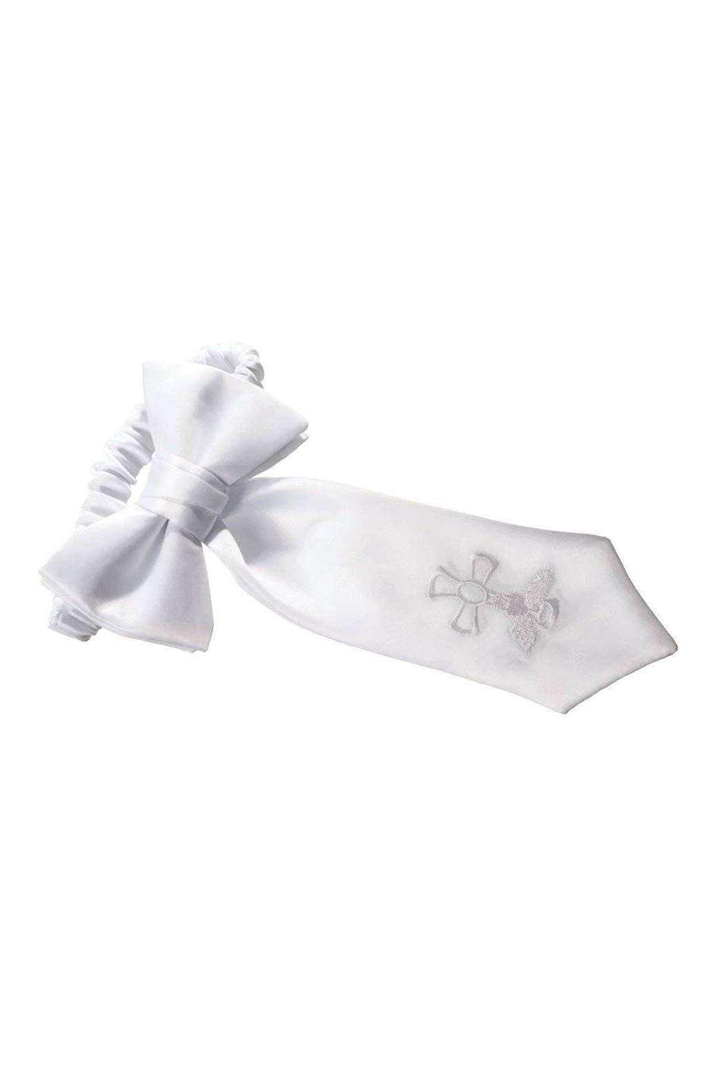 Boys First Holy Communion White Embroidered Communion Cross Armband 