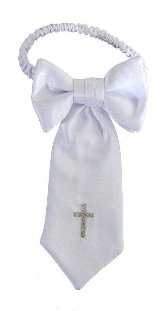 Boys First Holy Communion White Embroidered Religious Cross Armband 