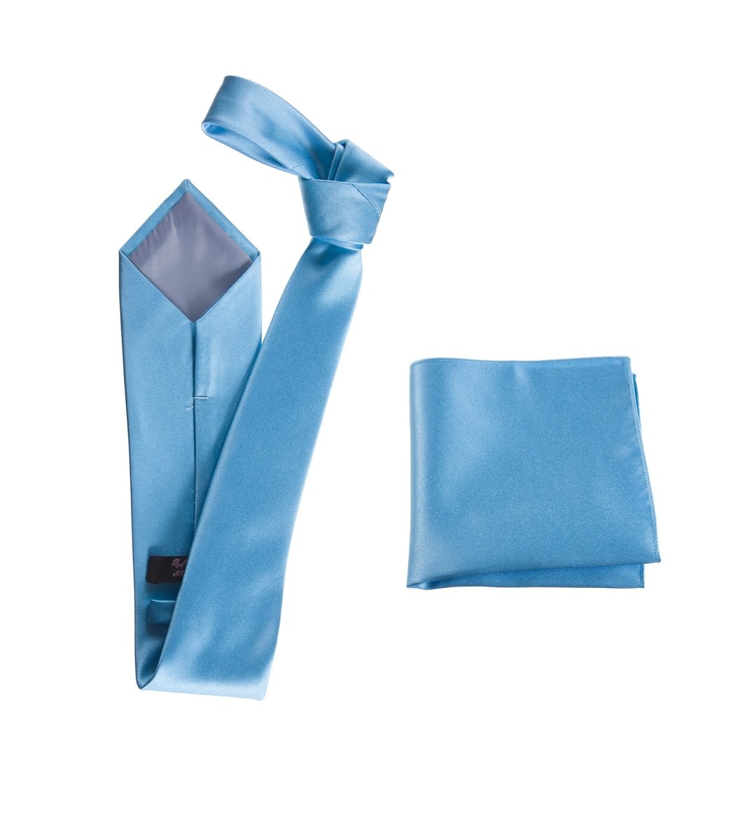 Self-Tie Windsor Necktie & Pocket Square Set | Over 30 Colors 