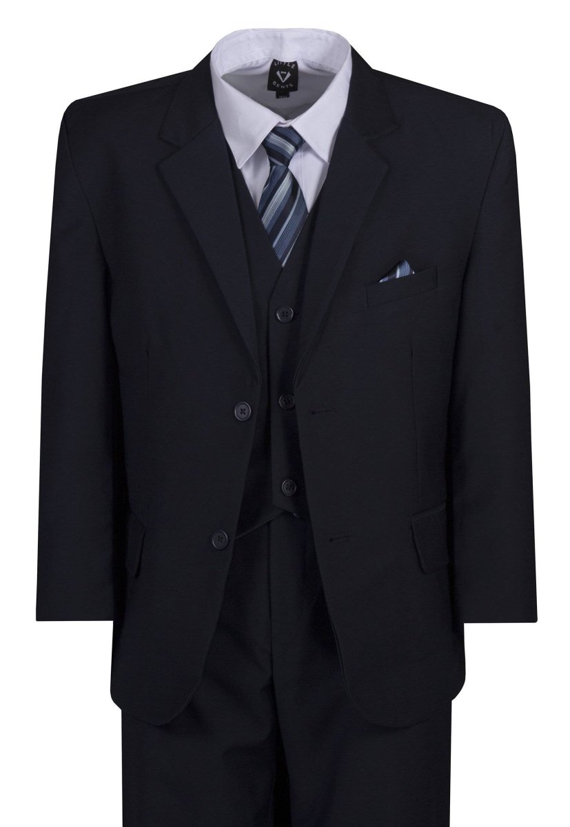 Husky Boys 6 Piece 2 Button Suit with Neck Tie and Pocket Square 