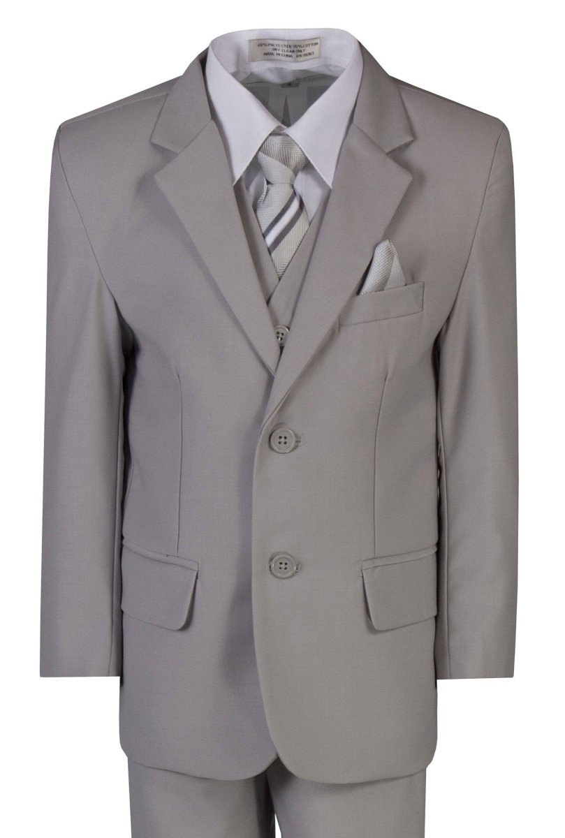 Husky Boys 6 Piece 2 Button Suit with Neck Tie and Pocket Square 