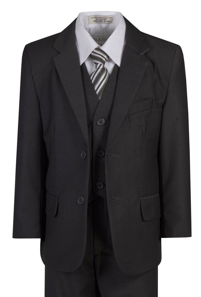 Husky Boys 6 Piece 2 Button Suit with Neck Tie and Pocket Square 