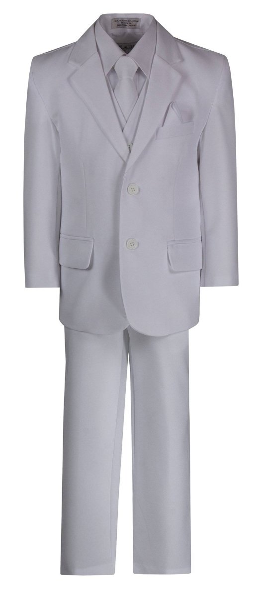 Husky Boys 6 Piece 2 Button Suit with Neck Tie and Pocket Square 