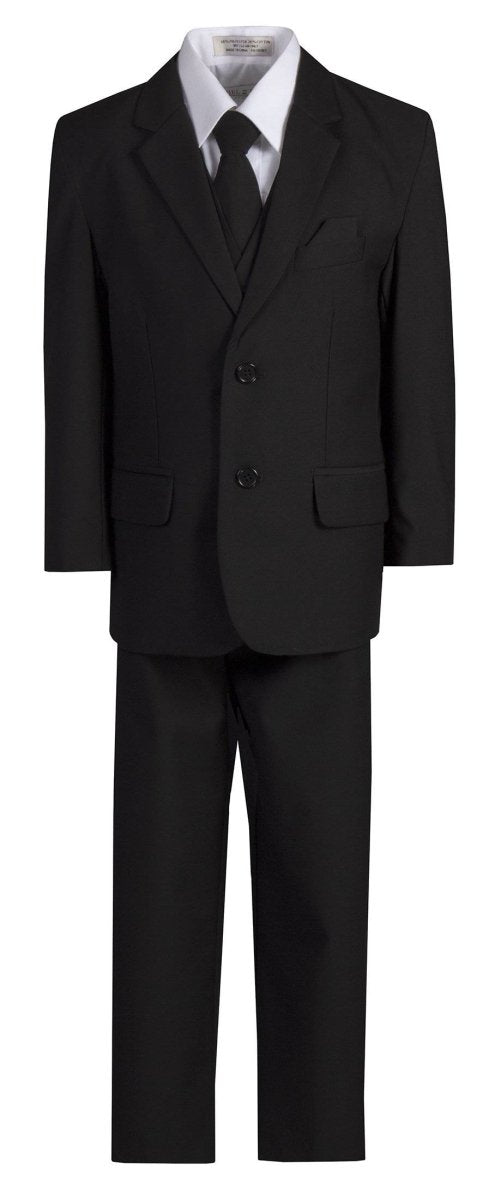 Husky Boys 6 Piece 2 Button Suit with Neck Tie and Pocket Square 