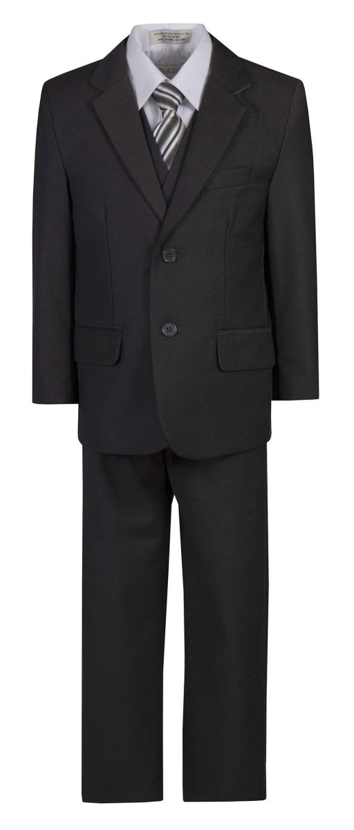 Husky Boys 6 Piece 2 Button Suit with Neck Tie and Pocket Square 