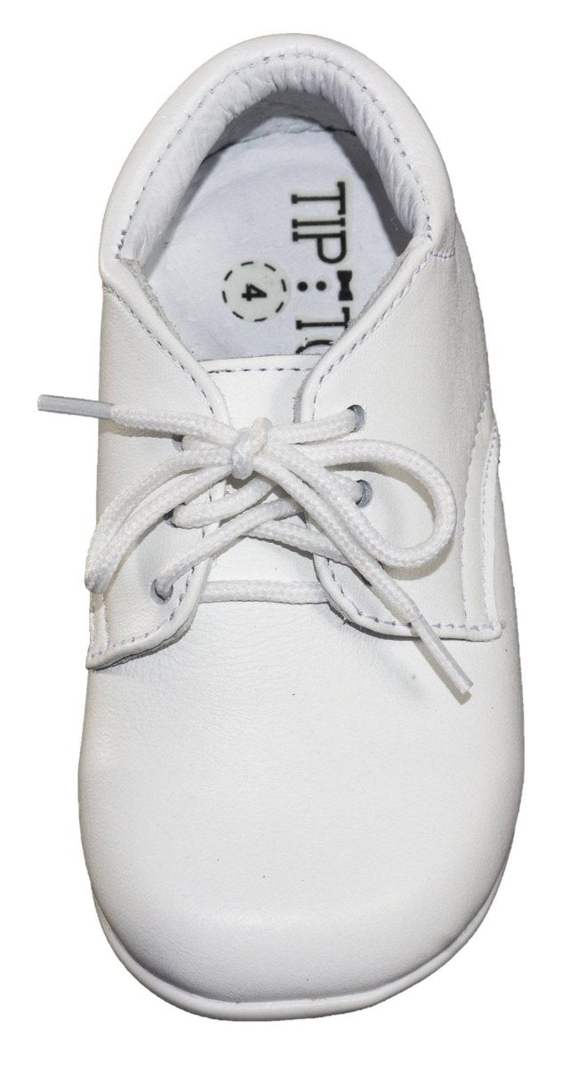 Infant White Round Toe Dress Shoe Lace Up - Noah 