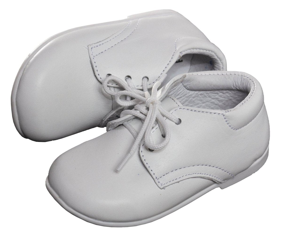 Infant White Round Toe Dress Shoe Lace Up - Noah 