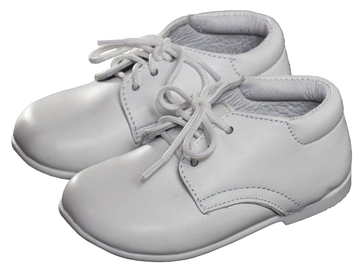 Infant White Round Toe Dress Shoe Lace Up - Noah 