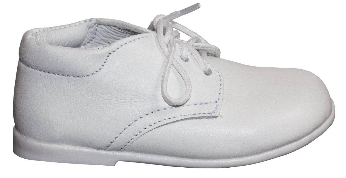 Infant White Round Toe Dress Shoe Lace Up - Noah 