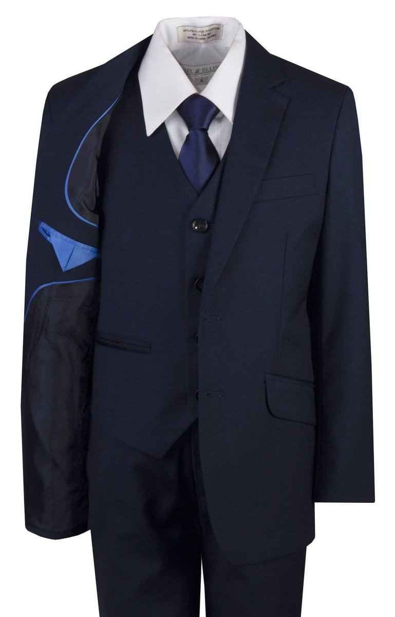 Navy Blue Slim Fit Religious Suit Neck Tie Toddlers Boys and Youth Sizes 