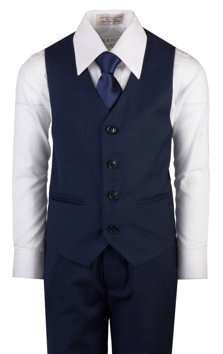 Navy Blue Slim Fit Religious Suit Neck Tie Toddlers Boys and Youth Sizes 