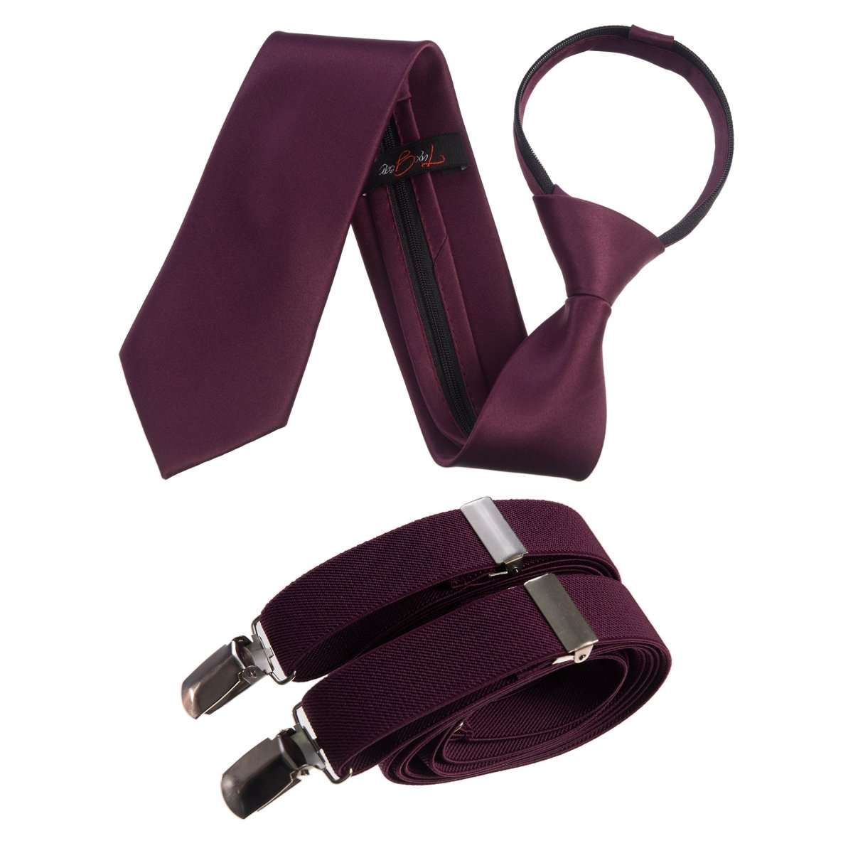 Neck Tie and Adjustable Stretch Suspender Set 