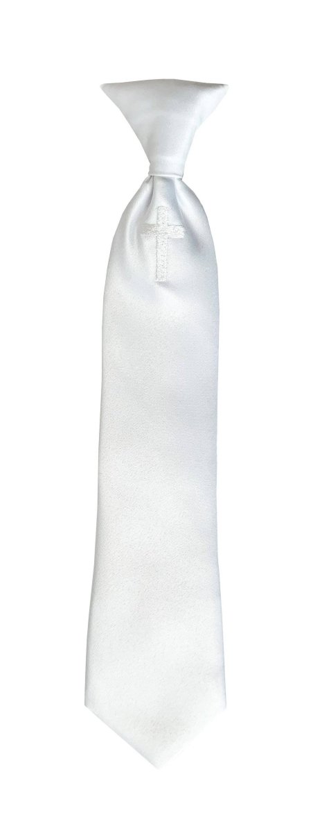 Necktie Embroidery Religious Cross for Boys First Holy Communion 