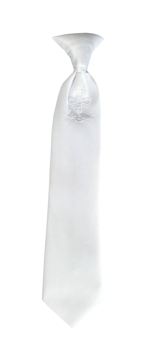 Necktie with Embroidery Communion Cross for Boys First Holy Communion 