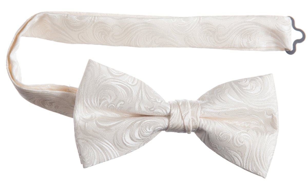 Pre-tied Adjustable Bow Tie of Satin Paisley Jacquard 