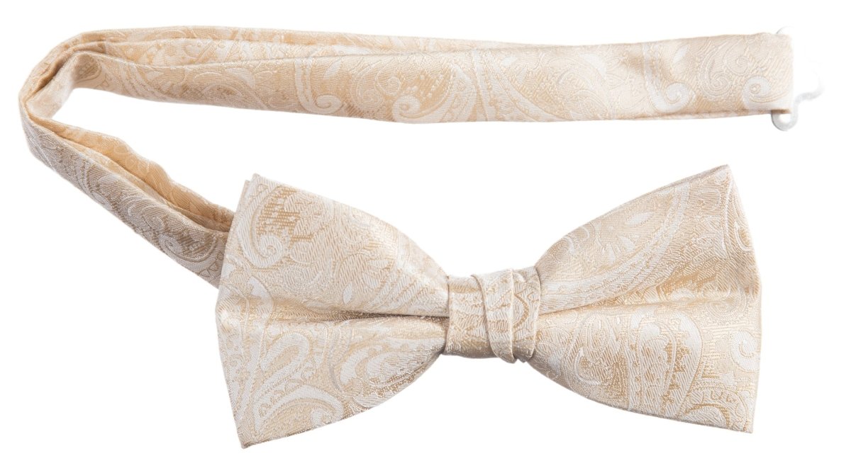 Pre-tied Adjustable Bow Tie of Satin Paisley Jacquard 