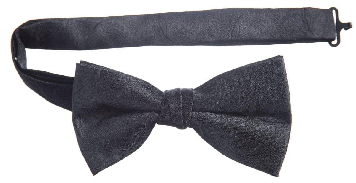 Pre-tied Adjustable Bow Tie of Satin Paisley Jacquard 