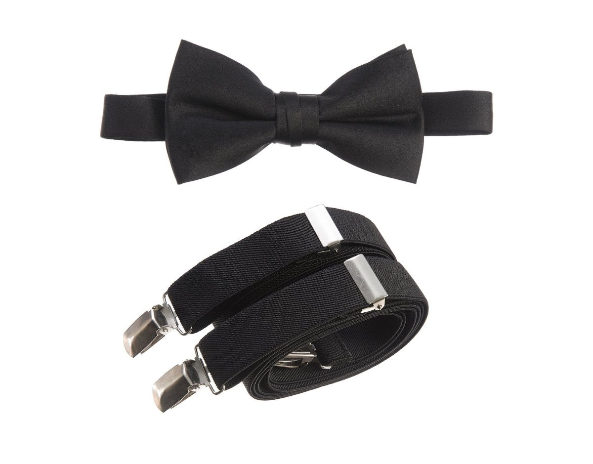 Pre-tied Bow Tie and Adjustable Stretch Suspender Sets 