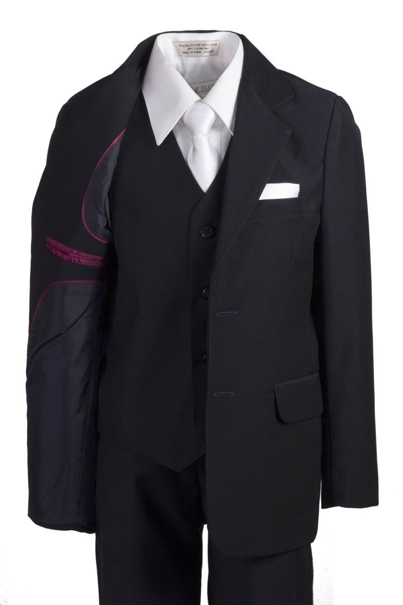 Slim Fit Five Piece Communion Suit With White Tie & Hankie 