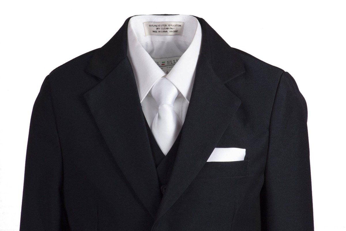 Slim Fit Five Piece Communion Suit With White Tie & Hankie 